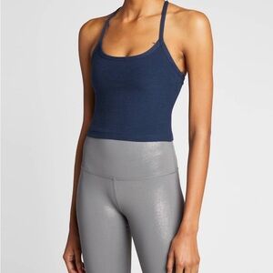 Beyond Yoga Space-Dye Slim Racerback Cropped Tank Nocturnal Navy Women’s Small